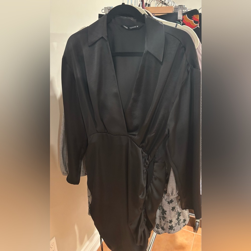 Zara Black satin dress